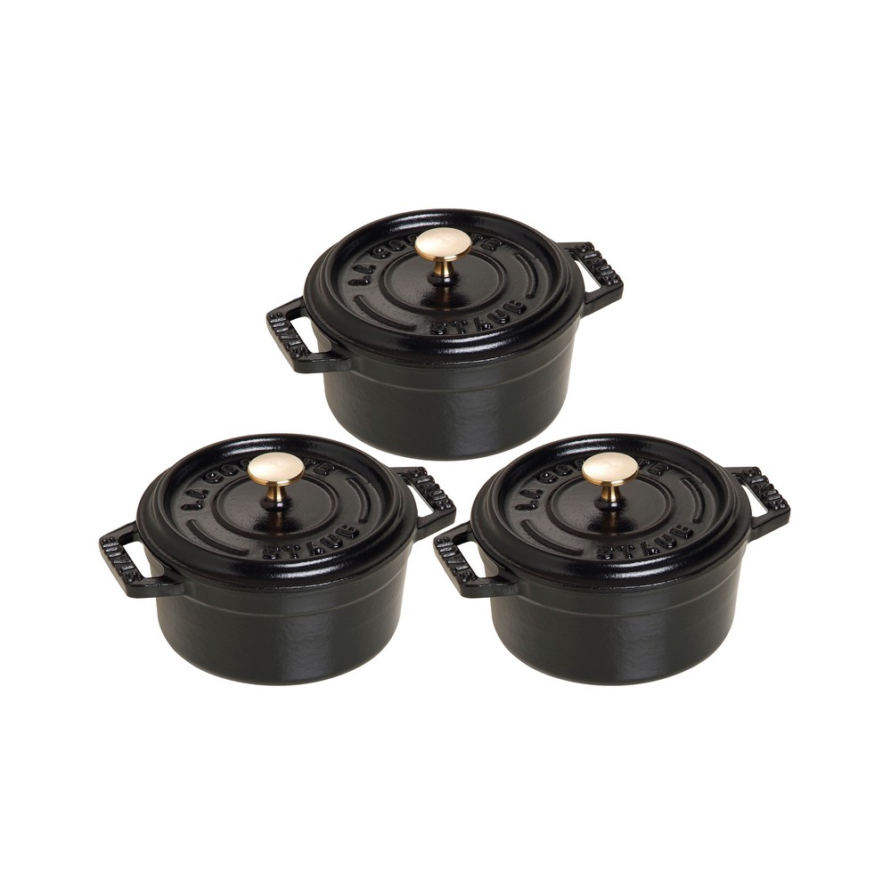 Staub, La Cocotte – сет од 3 тенџериња, 14см, Black