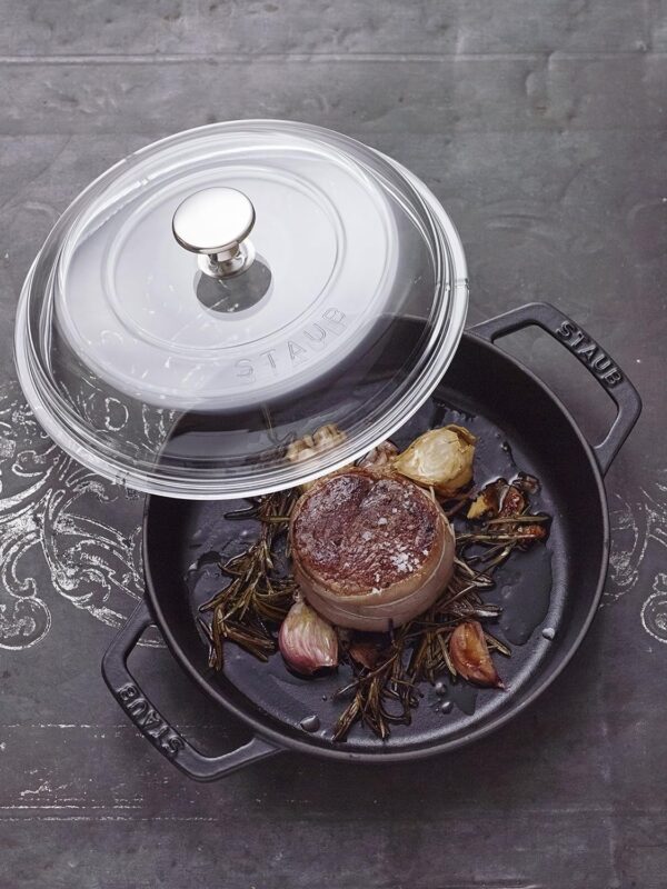 Staub Saute pan - тава со стаклен капак, 28 см - слика 2