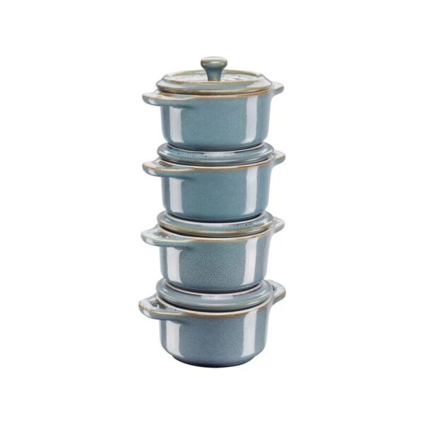 Staub, Ceramique – сет од 4 садови за готвење Ancient-Turquoise