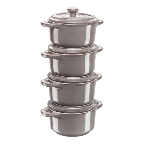 Staub, Ceramique – сет од 4 садови за готвење antique grey