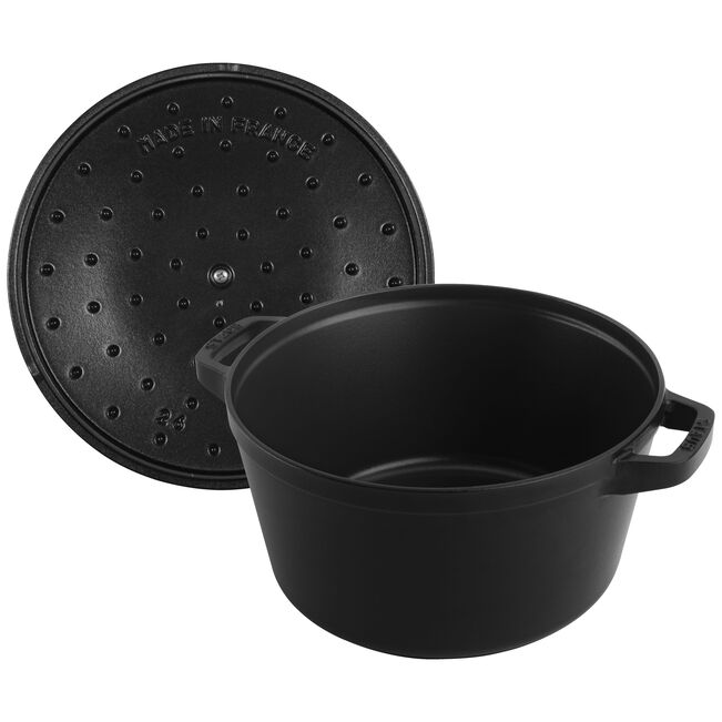 Staub Stackable set - 2 тенџериња и тава со капак, 24 см, black - слика 4