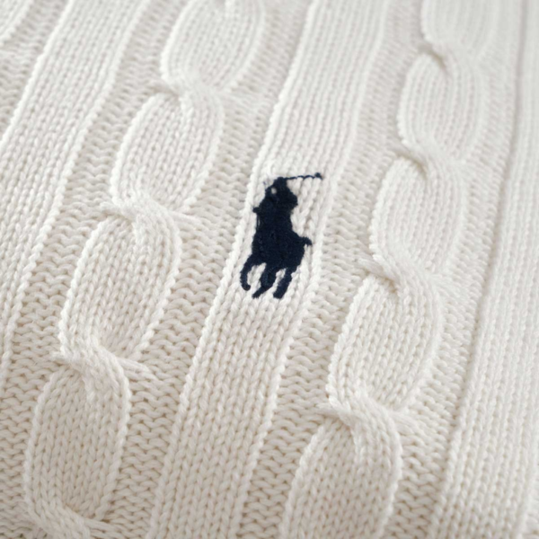 RALPH LAUREN CABLE Off White - прекривач 130х180 - слика 2