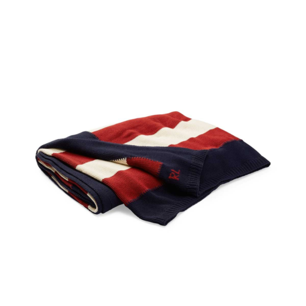 RALPH LAUREN FLAG Navy - прекривач 140х180