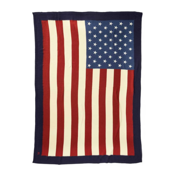 RALPH LAUREN FLAG Navy - прекривач 140х180 - слика 2